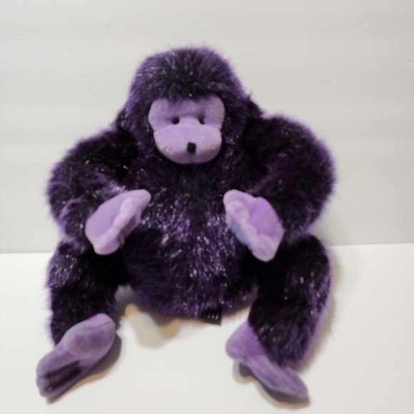 Berkeley Deigns 8" Purple Stuffed Monkey year 2002 Plush Monkey - Picture 2 of 10